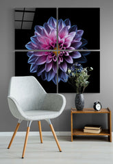 Purple Chrysanthemum Quadro Glass Wall Art.